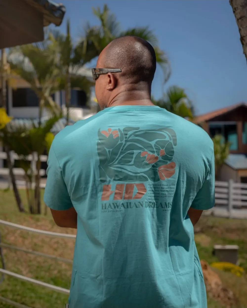 Camiseta HD verde-água